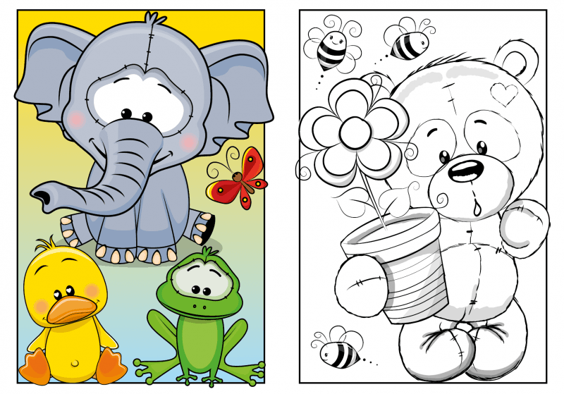 Omalovánka - Plyšová zvířátka
