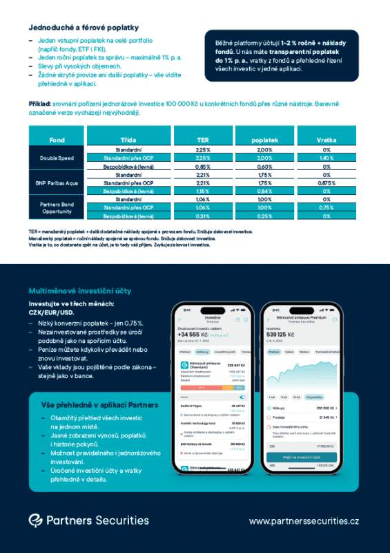 Leták - Jedna platforma pro všechny investice